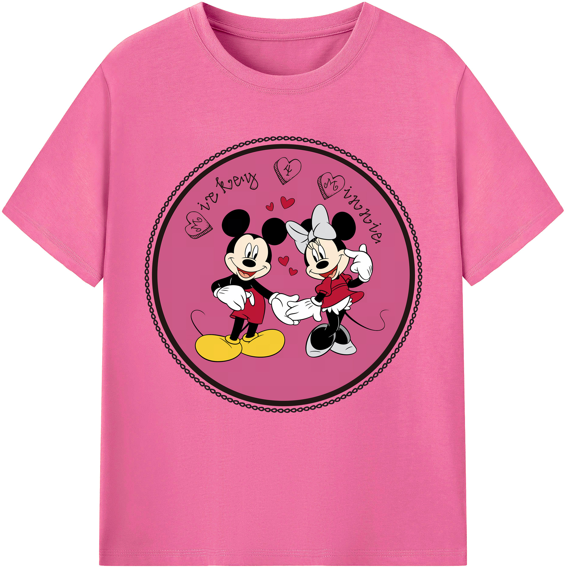 ミッキーマウス Mickey Mouse レディースカジュアルプリントTシャツ（綿100％）